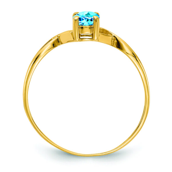 14k Blue Topaz Birthstone Ring - Image 2