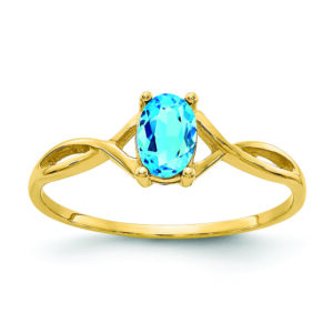 14k Blue Topaz Birthstone Ring