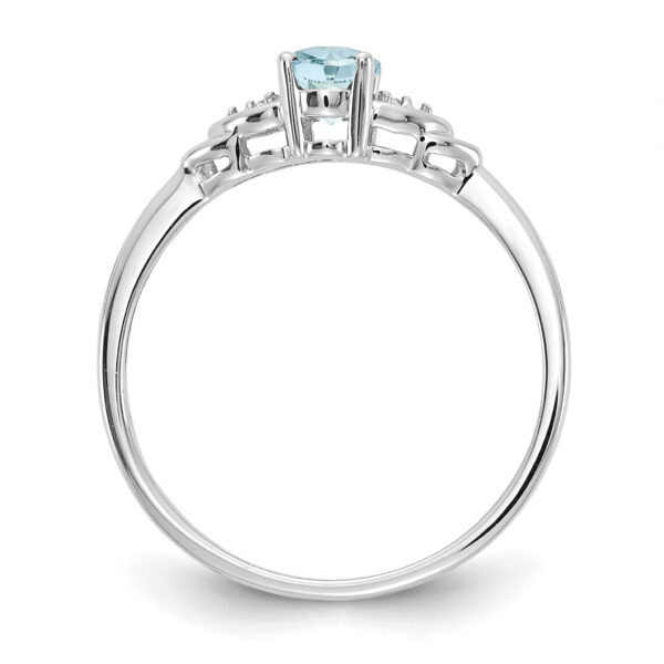 14k White Gold Aquamarine and Diamond Ring - Image 2