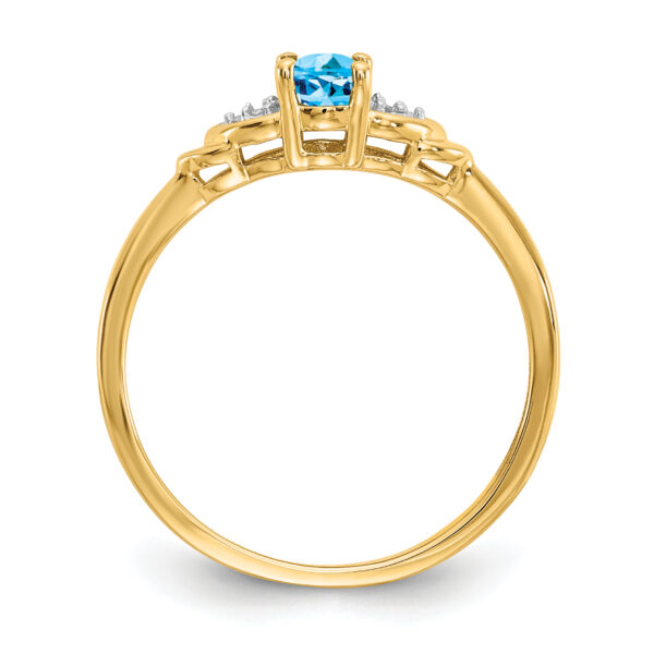 14k Blue Topaz and Diamond Ring - Image 2