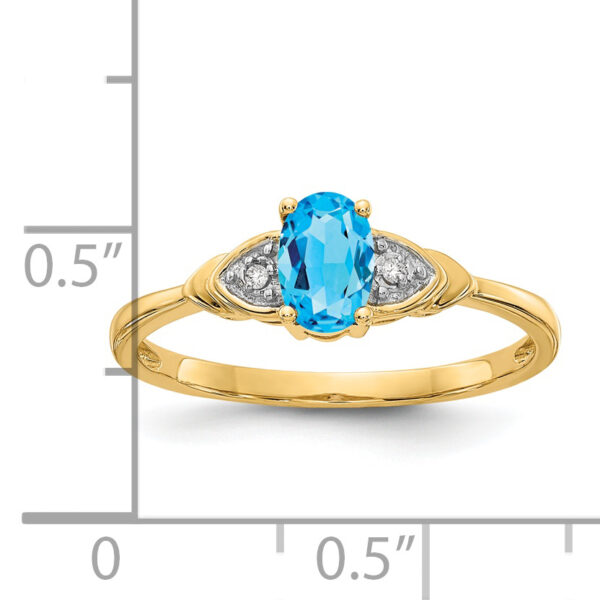 14k Blue Topaz and Diamond Ring - Image 3