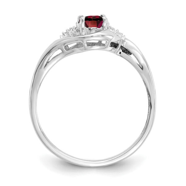 14k White Gold Garnet and Diamond Ring - Image 2