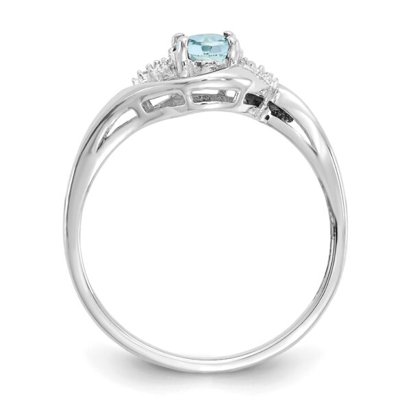 14k White Gold Aquamarine and Diamond Ring - Image 2
