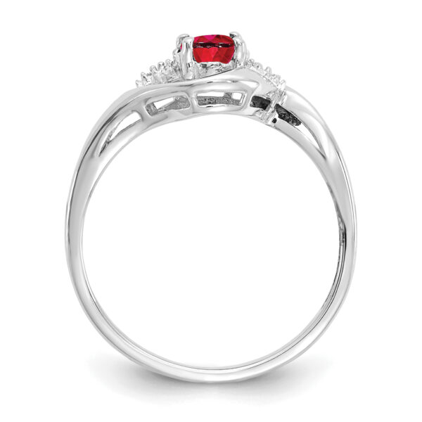 14k White Gold Ruby and Diamond Ring - Image 2