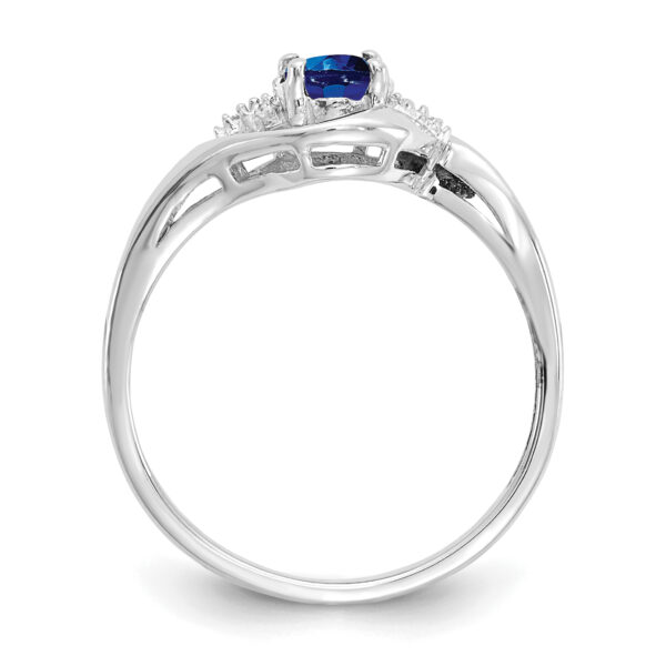 14k White Gold Sapphire and Diamond Ring - Image 2