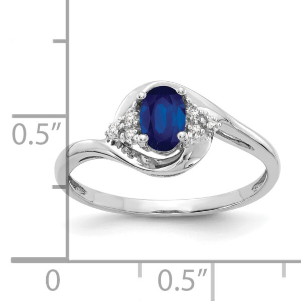 14k White Gold Sapphire and Diamond Ring - Image 3
