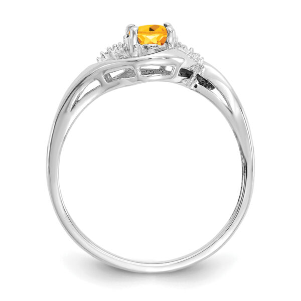 14k White Gold Citrine and Diamond Ring - Image 2