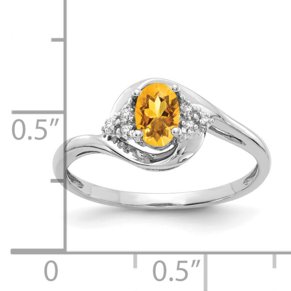 14k White Gold Citrine and Diamond Ring - Image 3