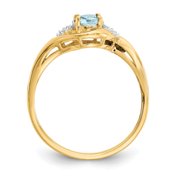 14k Aquamarine and Diamond Ring - Image 2