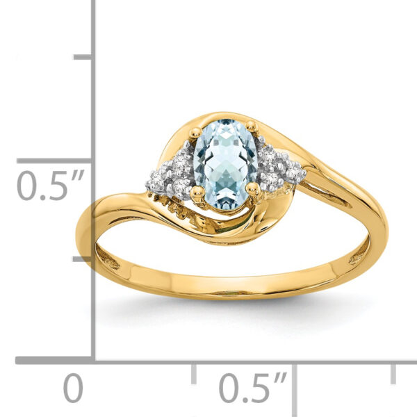 14k Aquamarine and Diamond Ring - Image 3