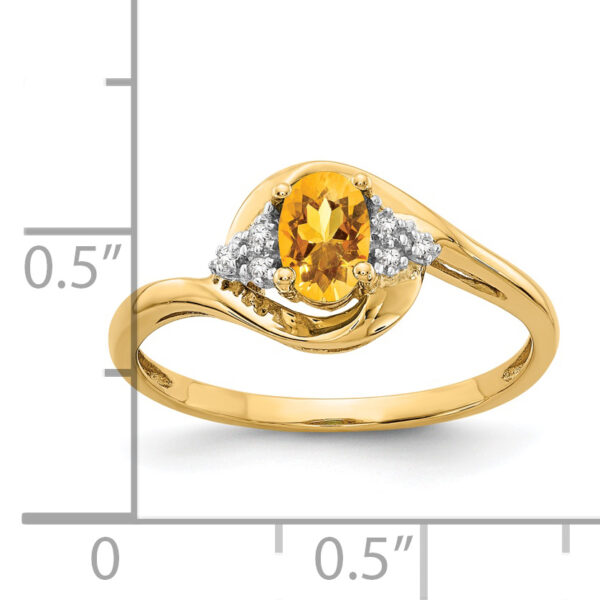 14k Citrine and Diamond Ring - Image 3