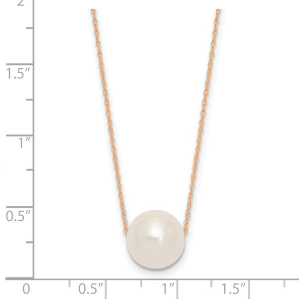 14K Rose Gold 10-11mm Semi-Round White FWC Pearl Rope Necklace - Image 3