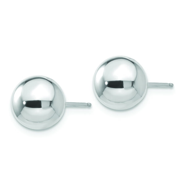 14k White Gold Polished 8mm Ball Post Earrings - Image 2
