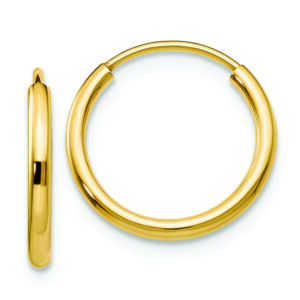 14k 1.5mm Polished Round Endless Hoop Earrings