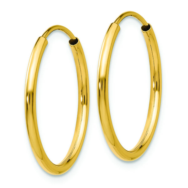 14k 1.5mm Polished Round Endless Hoop Earrings - Image 2
