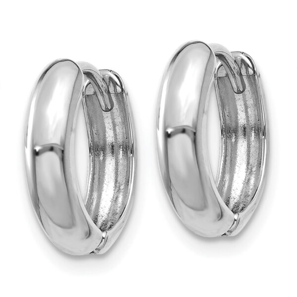 14k Rose Gold Polished Hinged Hoop Earrings - Image 2