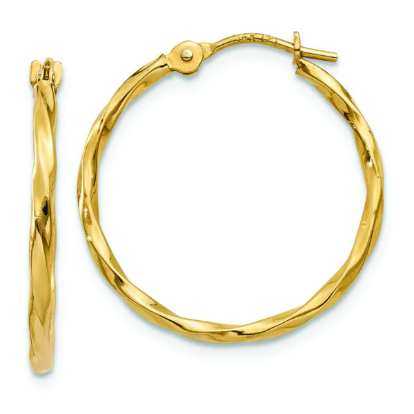 14k Twist Hoop Earrings