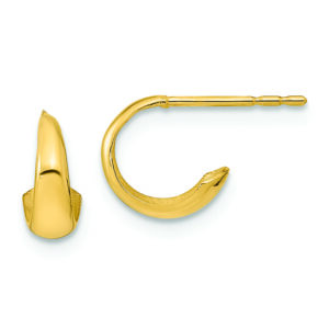 14K Polished Hoop Post Earrings