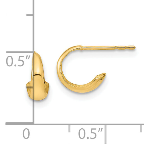 14K Polished Hoop Post Earrings - Image 3