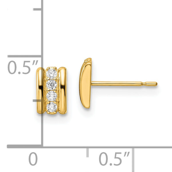 14K CZ Post Earrings - Image 2