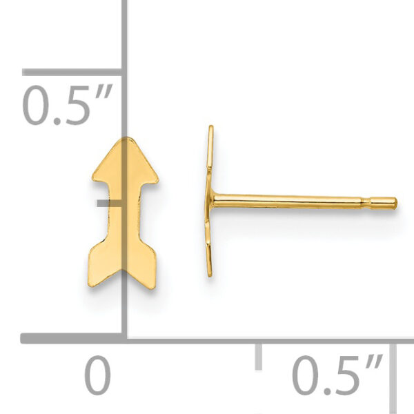 14K Polished Arrow Post Earrings - Image 3
