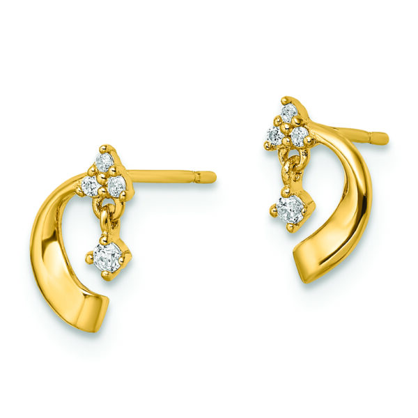 14K CZ Post Earrings - Image 2