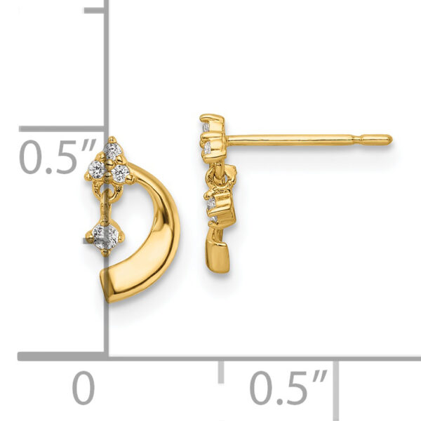14K CZ Post Earrings - Image 3