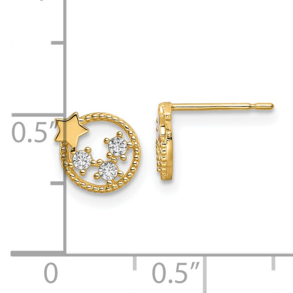 14k CZ Stars Post Earrings - Image 3