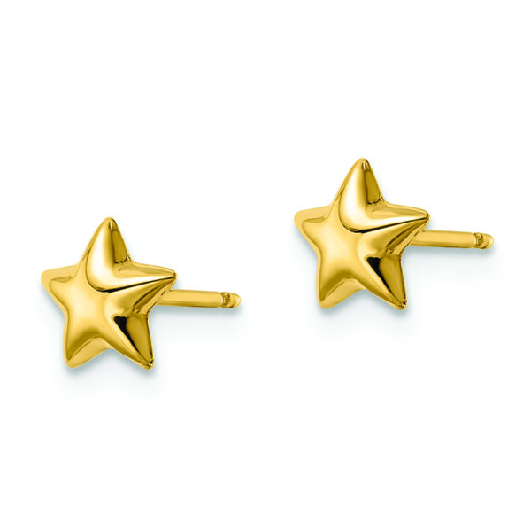 14k Polished Star Post Earrings - Image 2