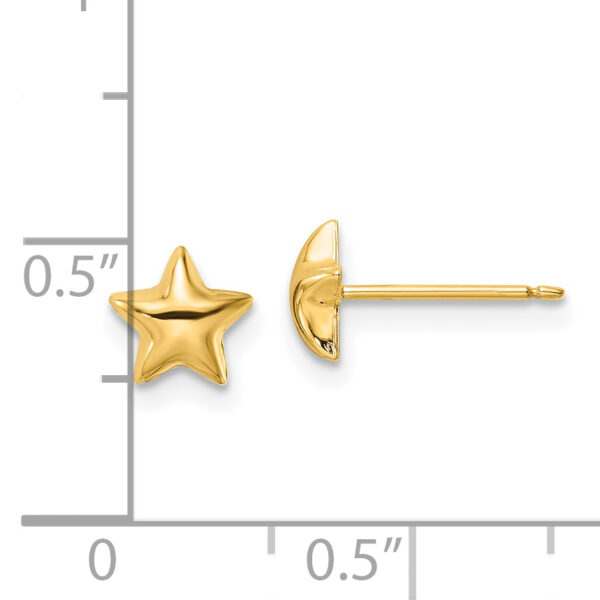 14k Polished Star Post Earrings - Image 3
