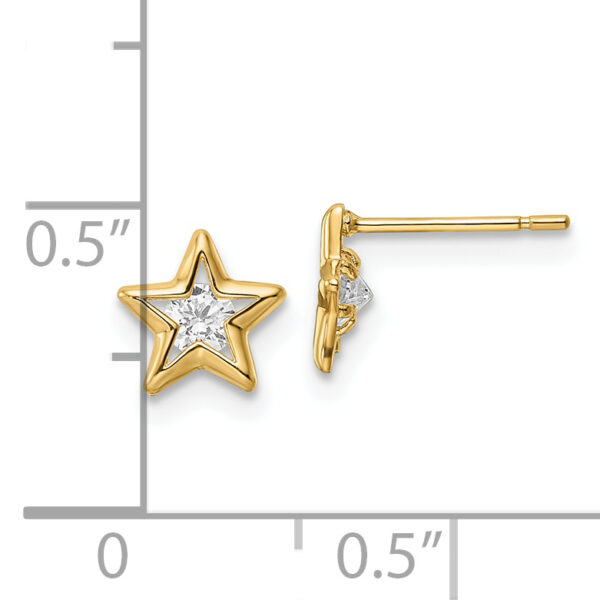 14k CZ Star Post Earrings - Image 2