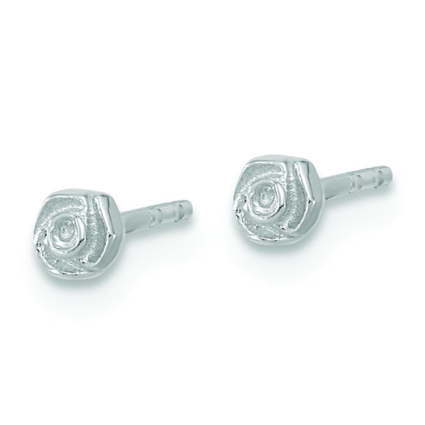 14KW Polished Rose Post Earrings - Image 2