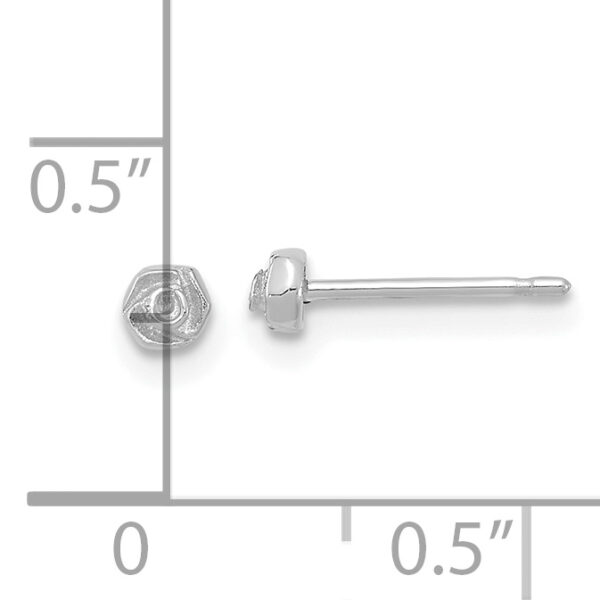 14KW Polished Rose Post Earrings - Image 3
