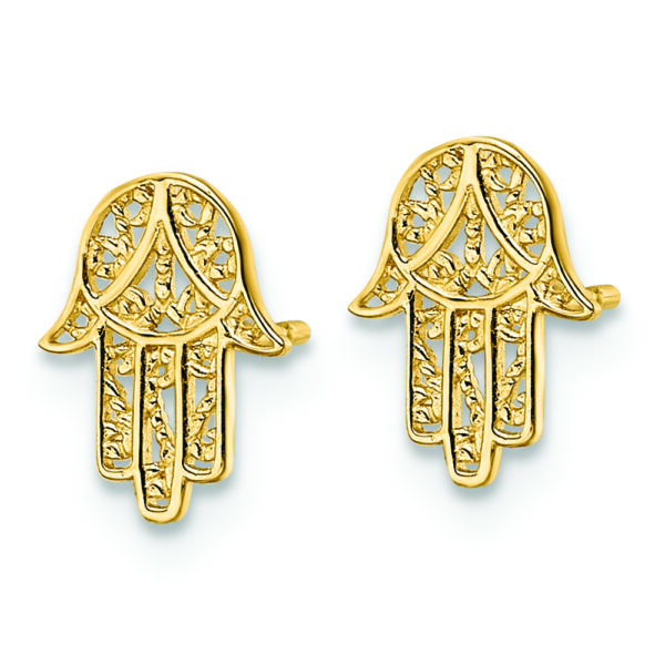 14k Hamsa Post Earrings - Image 2